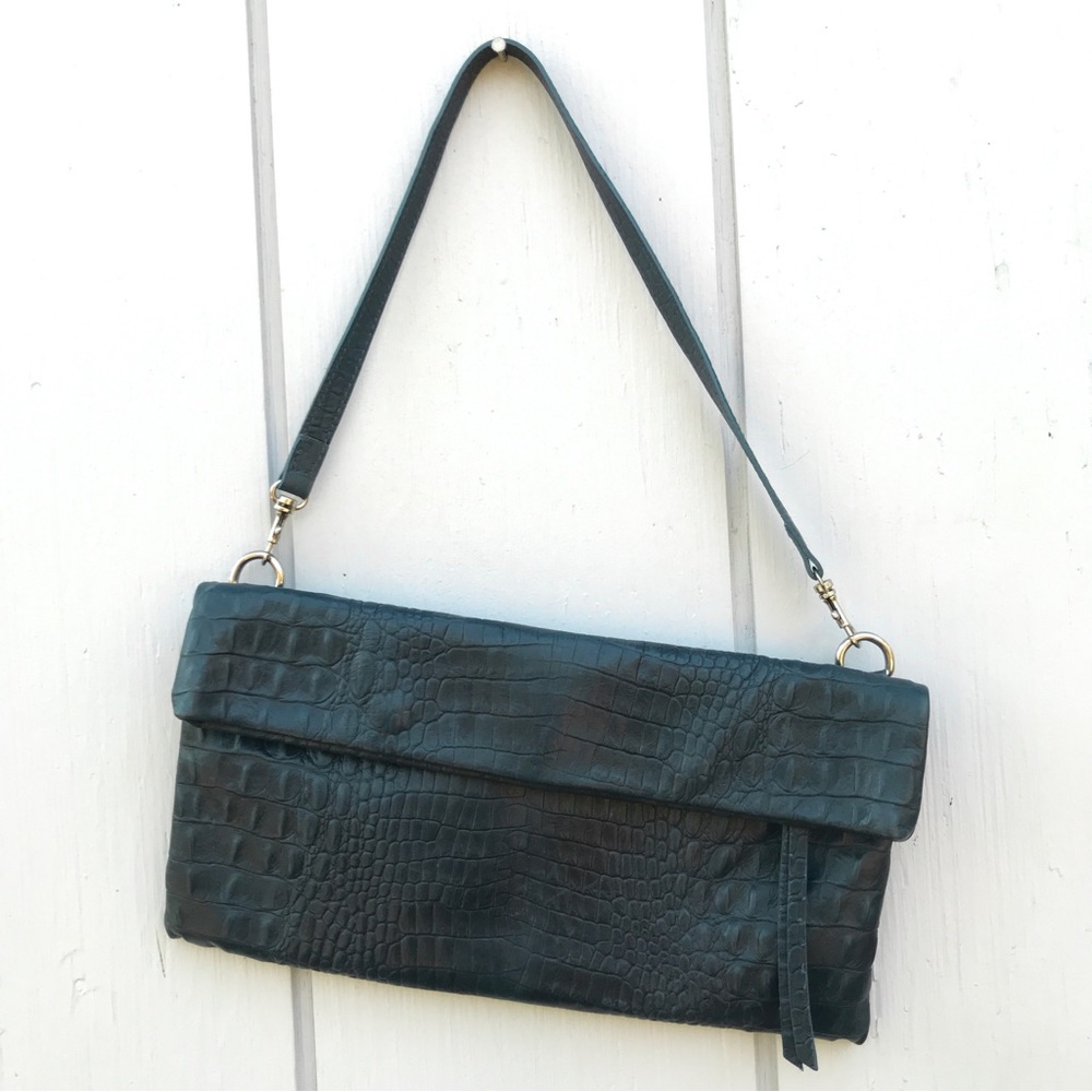 Gianni Chiarini Italy Green Crocodile Clutch